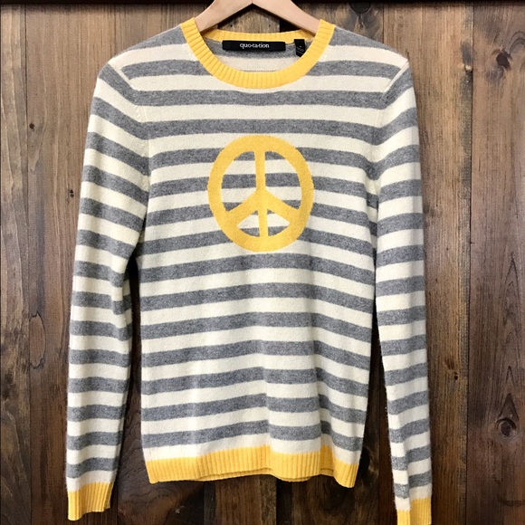 Quo•ta•tion Stripe 100% Cashmere sweater