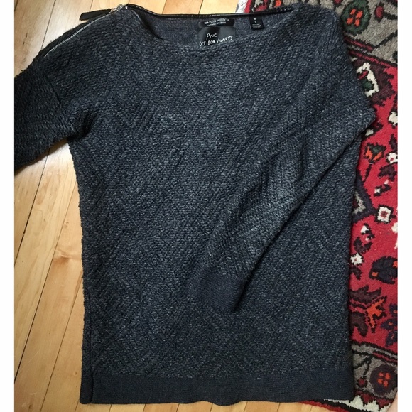 Maison Scotch knit sweater with leather collar
