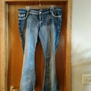 Blue stone washed jeans