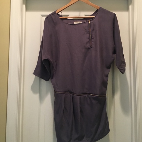Purple silk dress with gold hardware