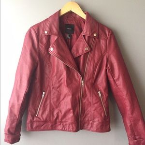 💋Red leather jacket 💋