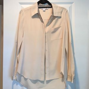 Pale pink/cream DVF silk button down
