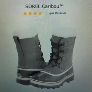 Gray Sorel Caribou snow boots