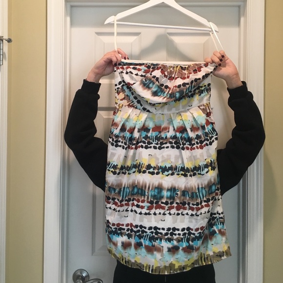 Adorable multi colored strapless dress