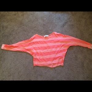 Orange striped slouchy sweater
