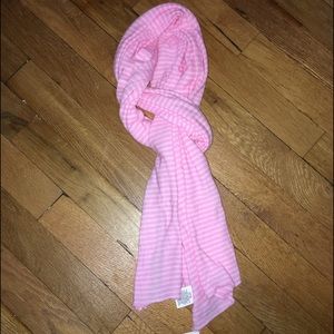 L.L. Bean pink and white stripe scarf