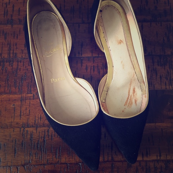 vintage Christian Louboutin velvet pointy flats