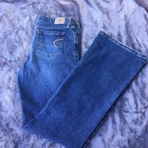 American Eagle stretch skinny flare jeans sz 14 L