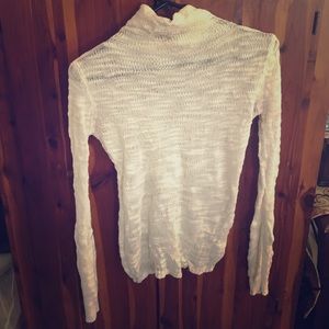 White Crochet Turtleneck