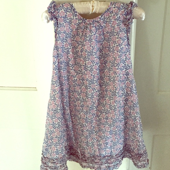 Mini Boden floral with ruffle trim dress