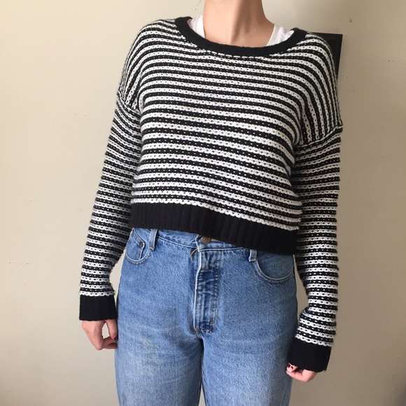 Striped cropped sweater
