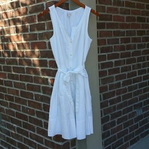 GAP Designed and Craftee White Belted Dress
