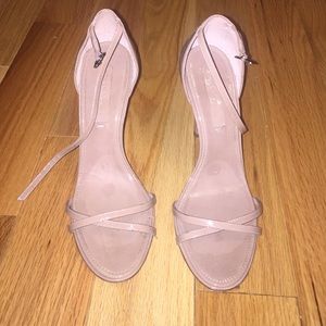 BCBG nude strappy heel. Size 6
