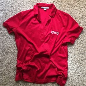 Red polo Xfinity shirt