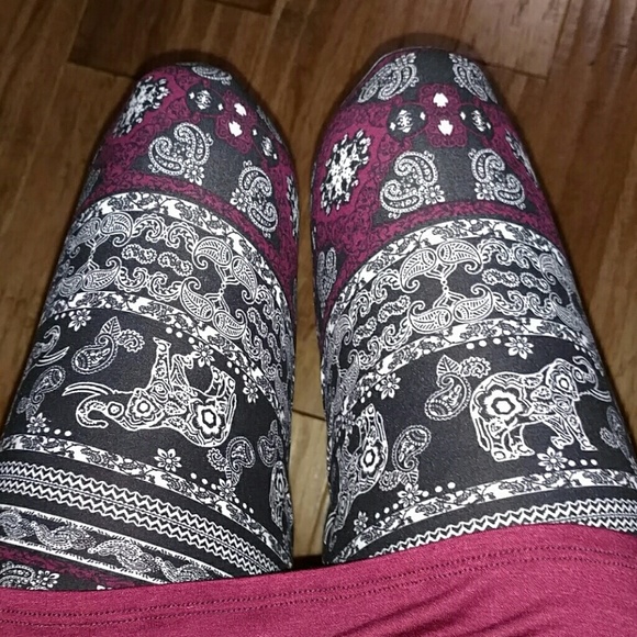 Elephant Print Brushed Leggings - Picture 1 of 4