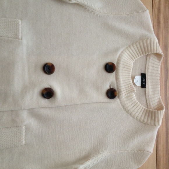 J.Crew 100% wool ivory cream sweater jacket - Picture 2 of 4