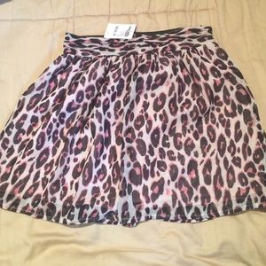 Charlotte Russe Pink Leopard Print Skirt