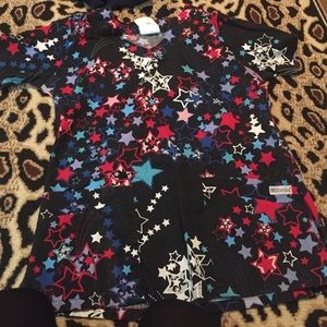 Star scrub top! Super cute tons of pockets