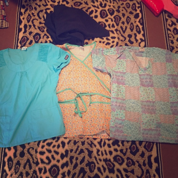 Lot of three scrub tops