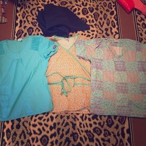 Lot of three scrub tops