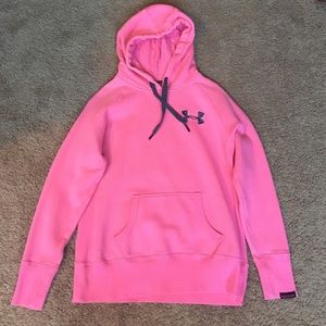 Under Armour pink hooded sweatshirt. Size small.