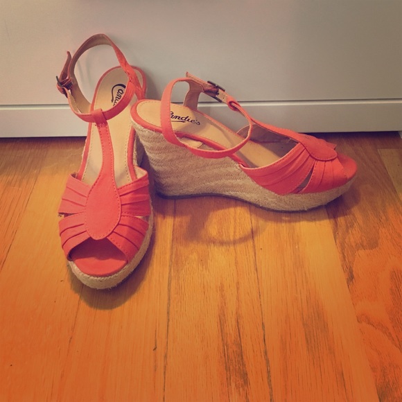 Coral Sandal Wedges - Picture 1 of 1