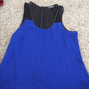 Black and blue express sleeveless shirt