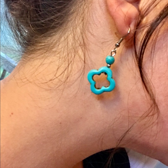 NEW!💎💙💎TURQUOISE COLOR MOROCCAN STYLE EARRINGS! - Picture 3 of 8