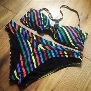 Victoria's Secret, multi color striped bikini