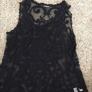 Sheer design black tank top