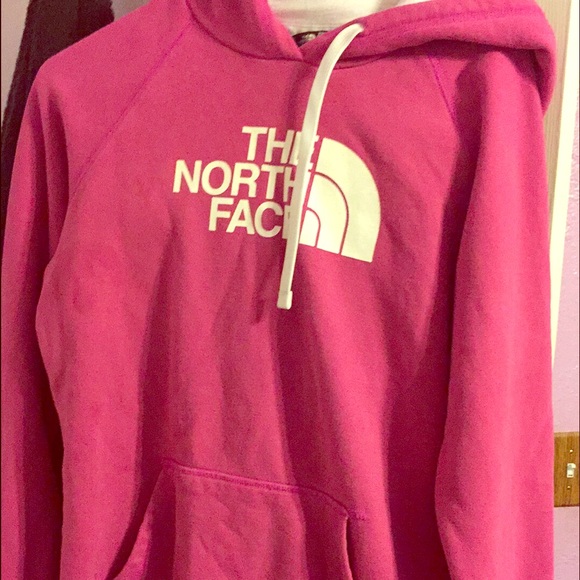 Dark pink north face hoodie
