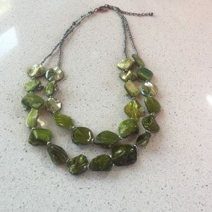 Green and silver Necklace NY & Co