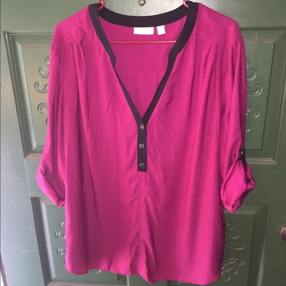 Pink and black silky blouse from NY&C
