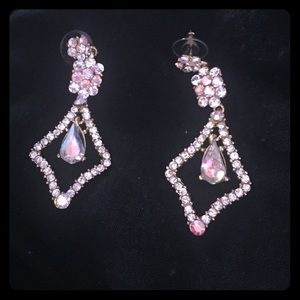 Gold iridescent Chandelier Earrings