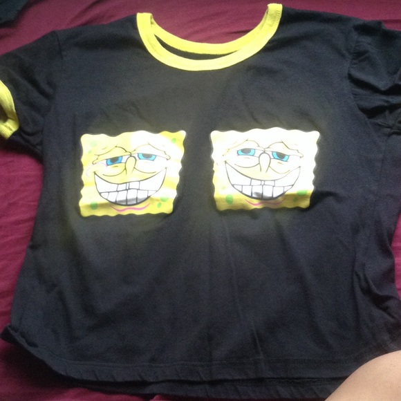A spongebob crop top