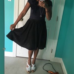Black midi skirt