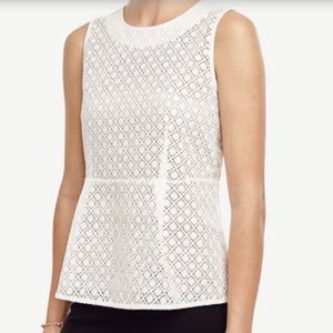 HOST PICK 🍒 White Eyelet Peplum Top
