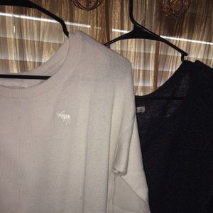 2 for 1 Abercrombie logo scoop neck sweaters