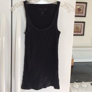 Naturally faded black ribbed racer back tank top