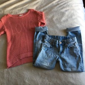 Forever 21 Cable Knit Sweater & H&M Jeans