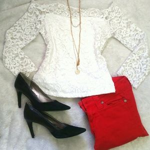 Lacey off shoulder blouse