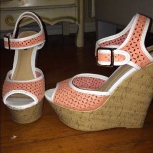 Forever 21 peach wedges sandals
