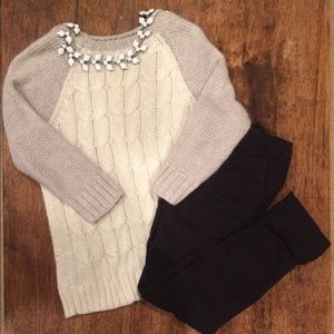 Cream and Grey Sweater