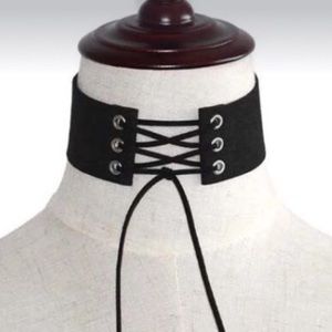 Vintage Velvet Lace Up Choker