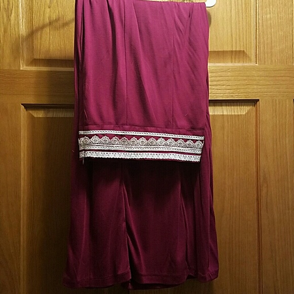 Wine colored maxi skirt