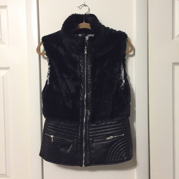 Black fur vest