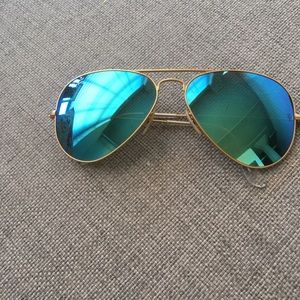 Ray-Ban blue and gold aviators