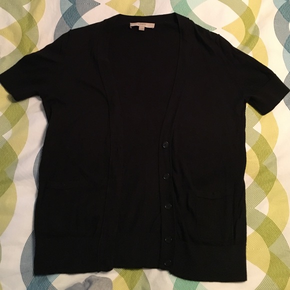 Black LOFT Short Sleeve Cardigan