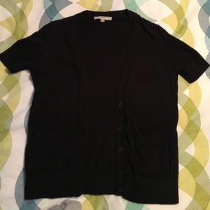 Black LOFT Short Sleeve Cardigan