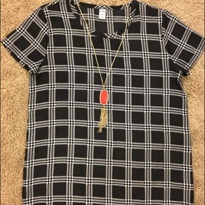 OLD NAVY HOUNDSTOOTH PLAID BLOUSE - NEW